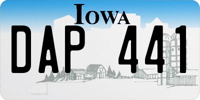 IA license plate DAP441