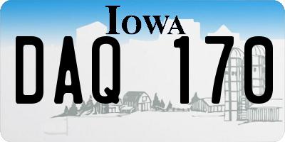 IA license plate DAQ170