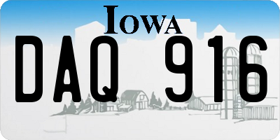IA license plate DAQ916