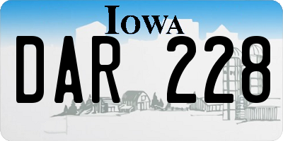 IA license plate DAR228