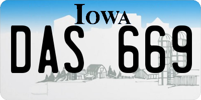 IA license plate DAS669