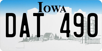 IA license plate DAT490