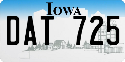 IA license plate DAT725