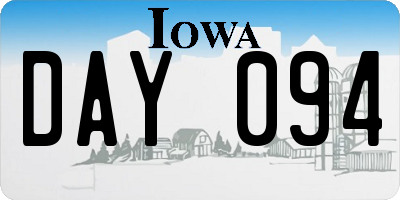 IA license plate DAY094