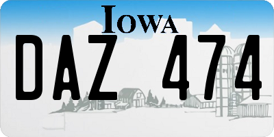IA license plate DAZ474