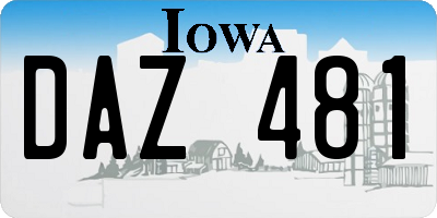 IA license plate DAZ481