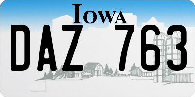 IA license plate DAZ763