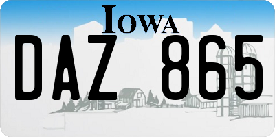 IA license plate DAZ865