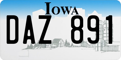 IA license plate DAZ891