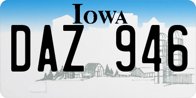 IA license plate DAZ946