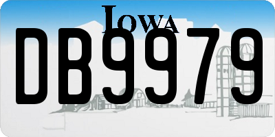 IA license plate DB9979