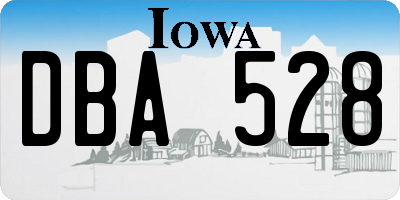 IA license plate DBA528