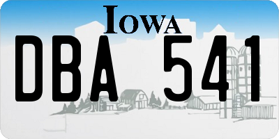 IA license plate DBA541
