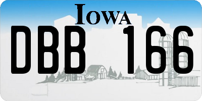 IA license plate DBB166