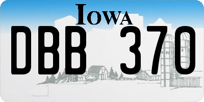 IA license plate DBB370