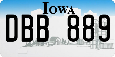 IA license plate DBB889