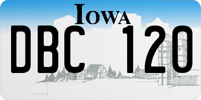 IA license plate DBC120