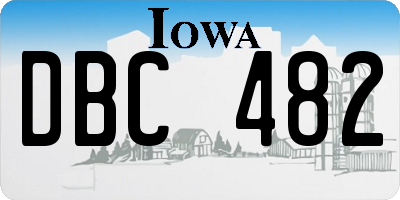 IA license plate DBC482