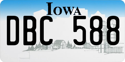 IA license plate DBC588