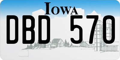 IA license plate DBD570