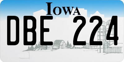 IA license plate DBE224