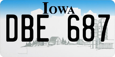 IA license plate DBE687