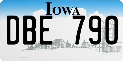 IA license plate DBE790
