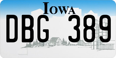 IA license plate DBG389