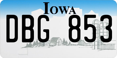 IA license plate DBG853
