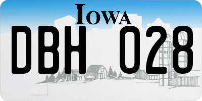 IA license plate DBH028