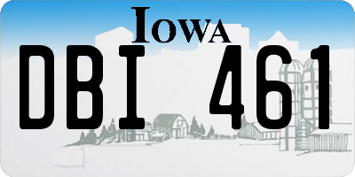 IA license plate DBI461