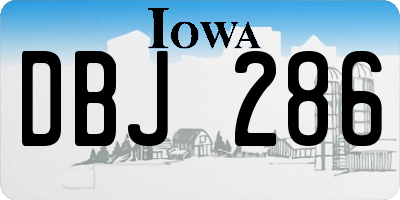 IA license plate DBJ286