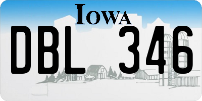 IA license plate DBL346