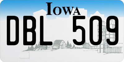 IA license plate DBL509
