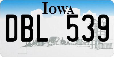 IA license plate DBL539
