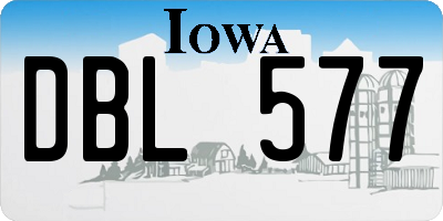 IA license plate DBL577