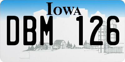 IA license plate DBM126