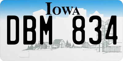 IA license plate DBM834