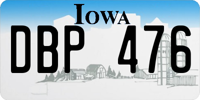 IA license plate DBP476