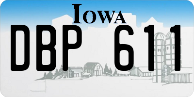 IA license plate DBP611
