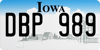 IA license plate DBP989