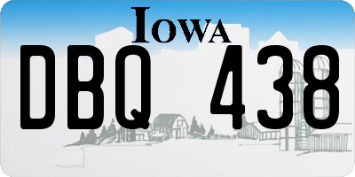 IA license plate DBQ438