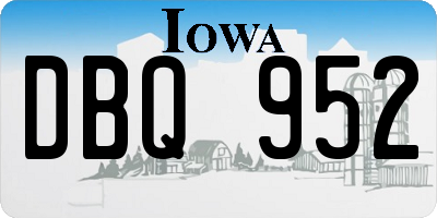 IA license plate DBQ952