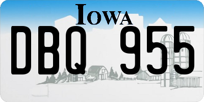 IA license plate DBQ955