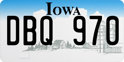 IA license plate DBQ970