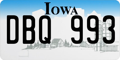 IA license plate DBQ993