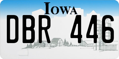 IA license plate DBR446