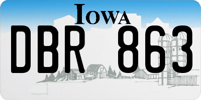 IA license plate DBR863