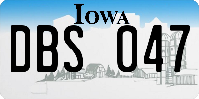 IA license plate DBS047