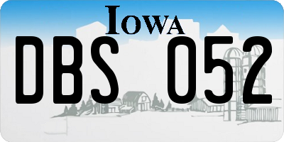 IA license plate DBS052